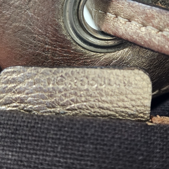 Burberry Gold/Beige Lazer Cut Check Haymarket Drawstring Tote - Picture 12 of 13